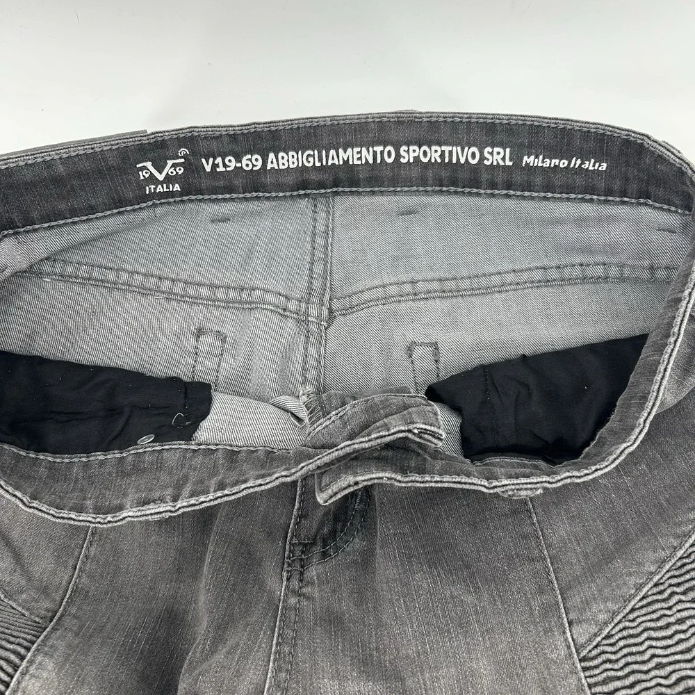V 1969 Italia Jeans 34x32 Black ‎ Moto Biker Abbigliamento Sportivo SRL Grudge